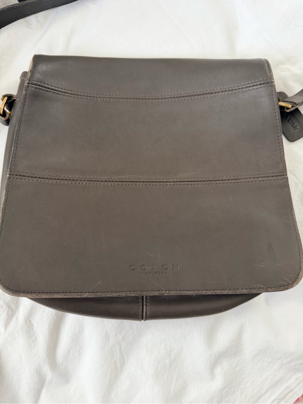 Coach Tribeca dark gray crossbody handbag purse